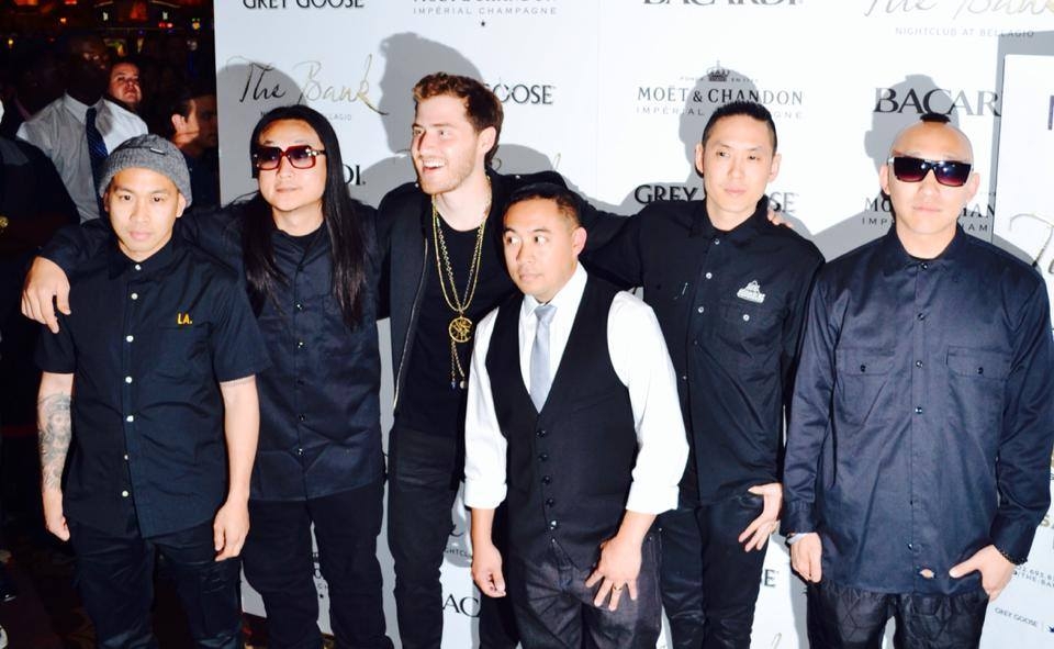 Mike Posner with DJ E-Man and Far East Movement at The Bank Nightclub in Las Vegas, NV 5/24/14 
