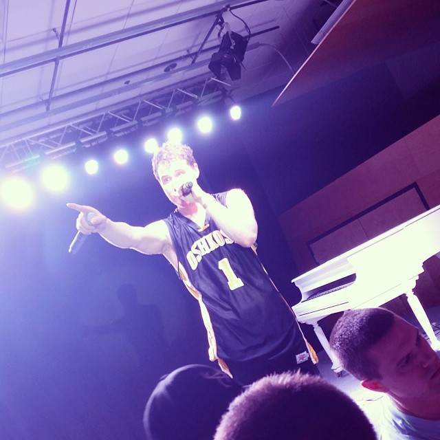 Mike Posner performing at Bye Gosh Fest 2014 at UW Oshkosh in Oshkosh, WI 5/8/14
Instagram @fabryhannah123
