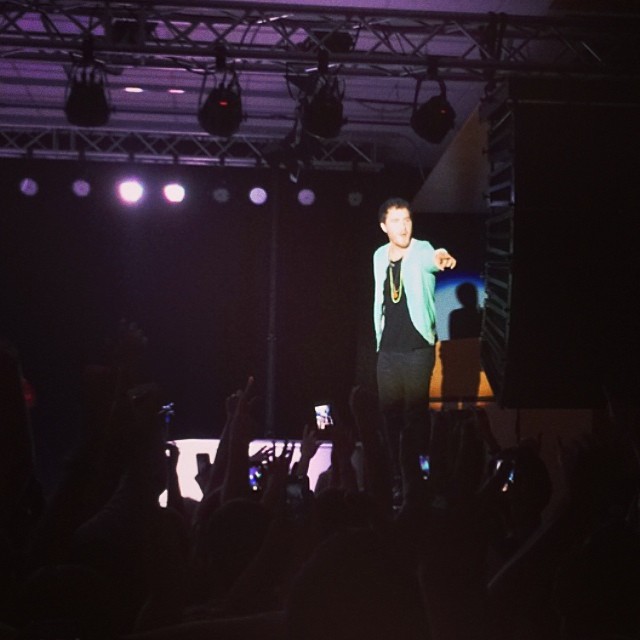 Mike Posner performing at Bye Gosh Fest 2014 at UW Oshkosh in Oshkosh, WI 5/8/14
Instagram @applejacks007
