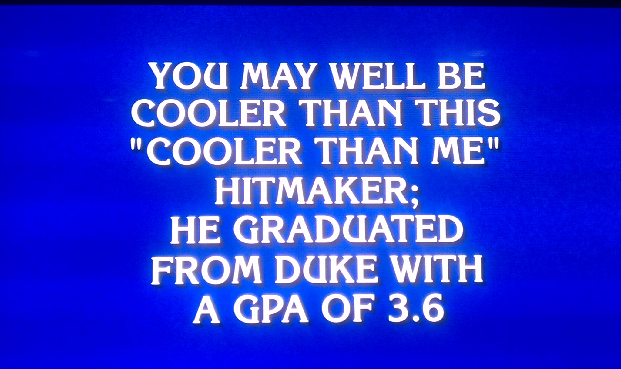 Mike Posner mentioned on Jeopardy 2011

