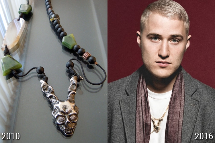 Mike Posner's Gold and diamond Frank the Rabbit pendant