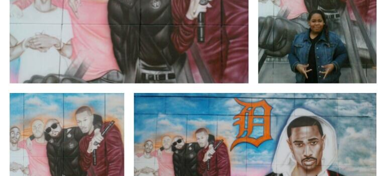 PHOTOS: Fan Visits Big Sean, Mike Posner, SayItAintTone, and Earlly Mac Mural in Detroit
