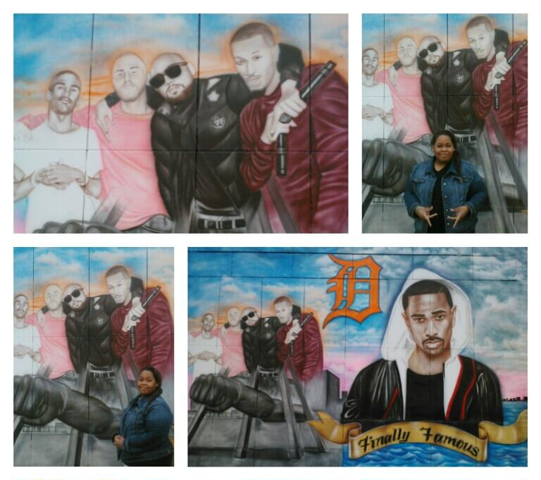 PHOTOS: Fan Visits Big Sean, Mike Posner, SayItAintTone, and Earlly Mac Mural in Detroit