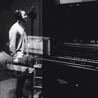 PHOTO: Mike Posner in a Recording Studio