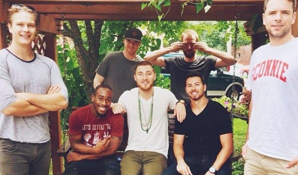 Mike Posner & Crew Have Dinner at Monell’s Restaurant