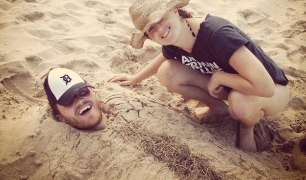 Mike Posner and Big Sister Emily Posner at the Beach