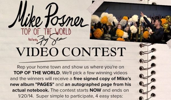 Enter Mike Posner’s “TOP OF THE WORLD” Video Contest