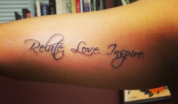 Fan Gets Tattoo of Mike Posner’s Motto ‘Relate. Love. Inspire.’