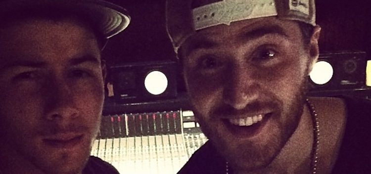 Mike Posner in the Recording Studio with Nick Jonas