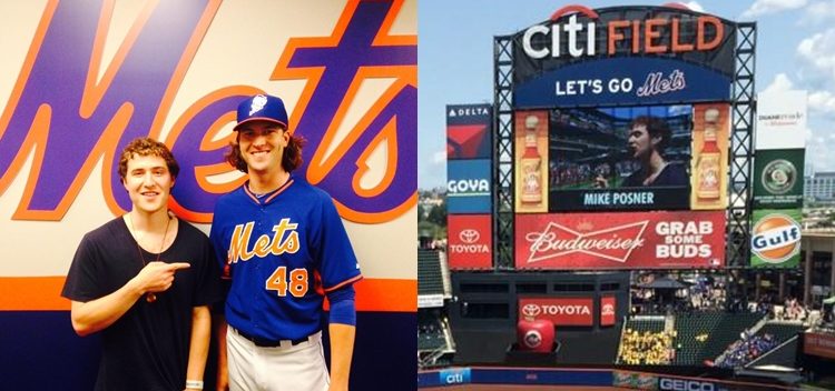 Mike Posner at New York Mets Game, Meets Jacob deGrom