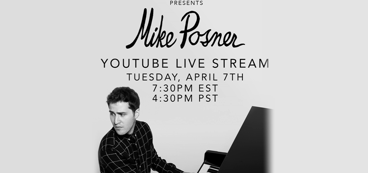 Watch Mike Posner Live on YouTube Tonight #PosnerLive