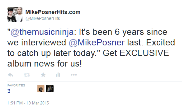 The Music Ninja Mike Posner Tweet