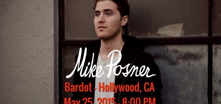 Mike Posner to Perform at Bardot in Hollywood