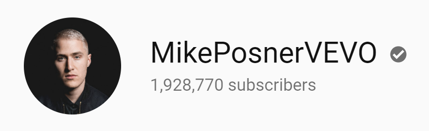 Mike Posner reaches over 1 Million YouTube Subscribers
