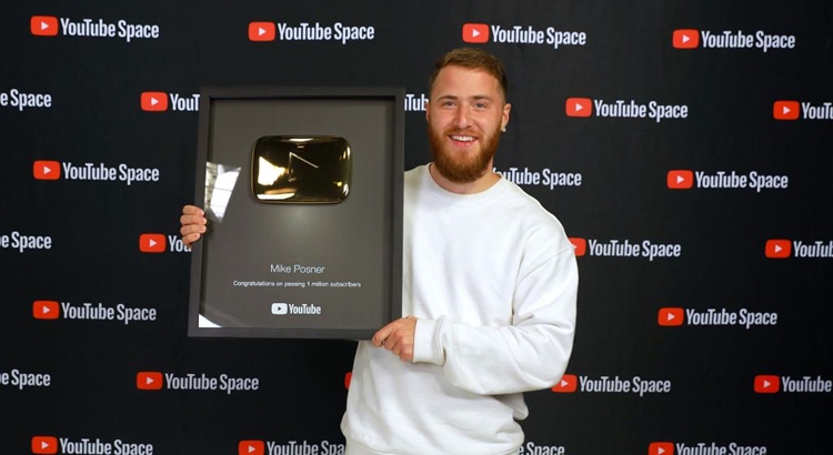 Mike Posner Receives YouTube Gold Play Button Award