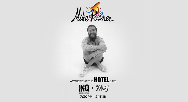 Mike Posner Announces Birthday Acoustic Show at The Hotel Café - February 13