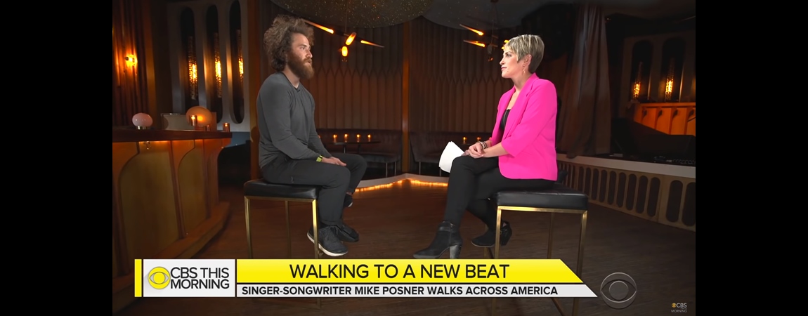 Mike Posner Talks with CBS News About His Walk Across America